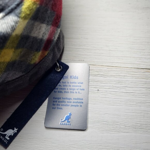 NWT Kangol kid's cap plaid mini checks army small medium - Picture 4 of 8